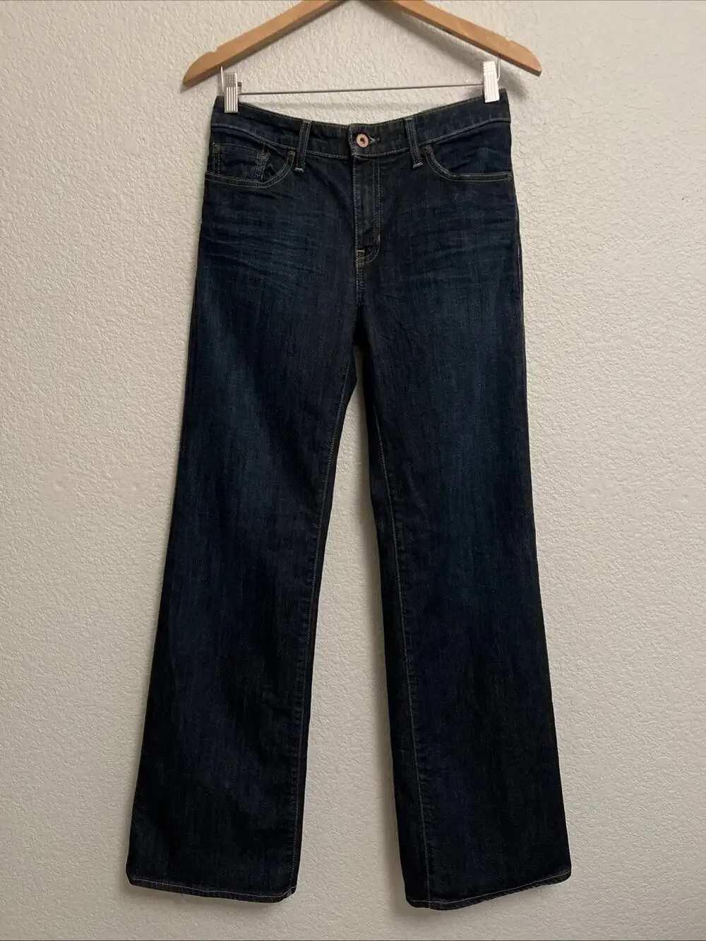 Gap Dark Wash Jeans City Stretch Academia Luxury Mid Rise Straight Leg 31 X 32 6